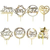 8 Piezas Decoración de Tartas- CBGGQ Happy Birthday Cake Topper- Decoración para Cupcakes para diferentes fiestas de…